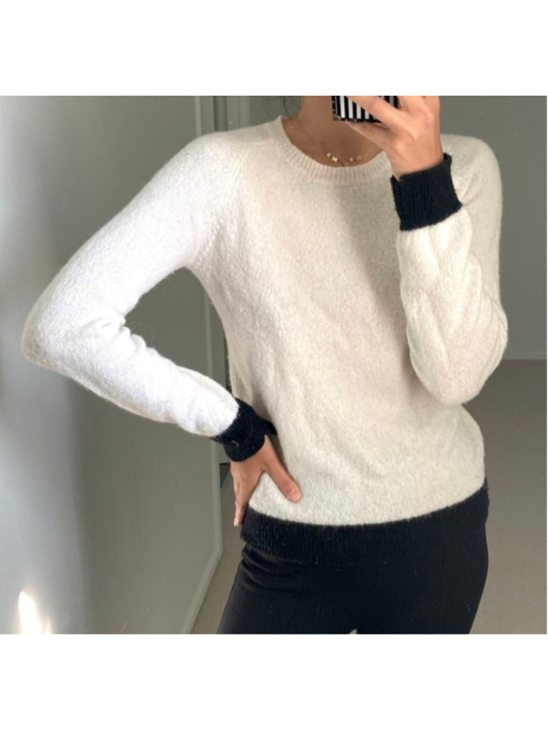A.L.C. Luxury Wool Alpaca Blend Crew Neck Sweater M -Lightweight Super Soft Warm